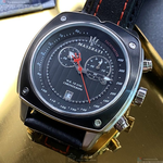 [星晴錶業]MASERATI手錶,44mm,R8871606001黑色錶面黑銀錶殼深黑色真皮皮革錶帶款, , large