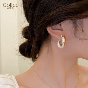 【Gulicc】古莉可 耳環  法式扭轉耳環 (金色)