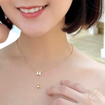 【TLH】黃金墜項鍊 純金999  little happiness流蘇字母 約重0.02錢±0.01, , large