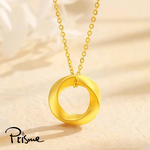 【Prisme Gold】黃金項鍊 莫比烏斯圓環 鍊墜項鍊 (金重：約0.05錢±0.02), , large