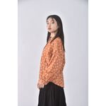 (M) qiancao質感點點橘色長袖上衣二手衣, , large