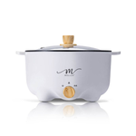 【MOLIJIA】3L-M22 Multifunctional Non-stick Electric Hot Pot - White Wood Grain, , large