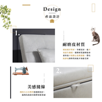 【Hampton 漢汀堡】莫里斯耐磨皮單人沙發床-岩石灰, , large