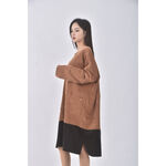 (S) moss club質感跳色橘色洋裝二手衣, , large