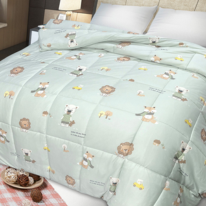 INDIAN_針織雲朵棉可水洗雙人四季被-森林秘境