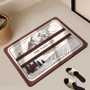 Soft diatomaceous earth water-absorbing non-slip floor mat with color printing