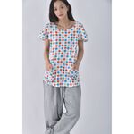 (S) a la sha點點白色短袖上衣二手衣, , large