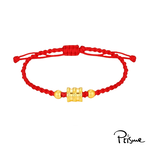【Prisme Gold】黃金手鍊 金圓環綴飾紅編織手鍊 (金重:約0.053錢±0.03), , large