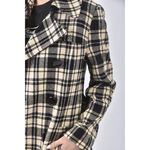 (S) nice claup co ltd質感格紋黑色綁帶外套二手衣, , large
