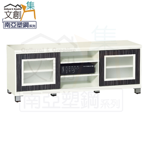 【文創集】瓦多 環保4.5尺南亞塑鋼推門電視櫃/視聽櫃(客約商品)