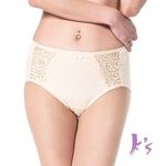 【K's凱恩絲】MIT超柔感側邊蕾絲專利蠶絲內褲-膚色, , large