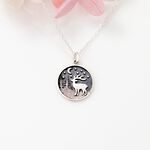 【Angel & Me】墾丁 梅花鹿 森林之夜 s925 純銀項鍊 生日禮物, , large