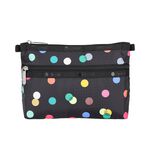 |快速出貨|Lesportsac Cosmetic Clutch 雙層拉鍊收納化妝包/ 圓點漂浮氣球 黑色, , large