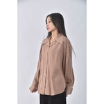 (F) libertine libertine質感素面杏色長袖上衣二手衣, , large