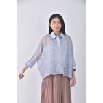 (S) moma質感兩件式藍色長袖上衣二手衣, , large