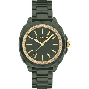 COACH Kitt 橄欖綠 晶鑽陶瓷女錶 34mm CO14504404
