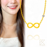 【TLH】黃金墜鎖骨項鍊 純金999 圈住愛 約重 0.05錢&plusmn;0.01, , large