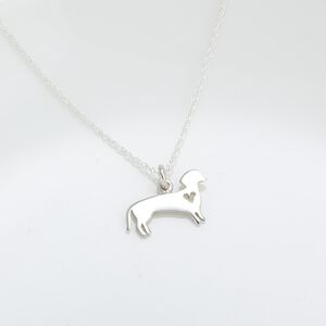 【Angel & Me】Dachshund Dog s925 sterling silver necklace Birthday gift
