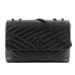 TORY BURCH Kira 黑釦縫線設計肩背/斜背二用包/黑色, , large
