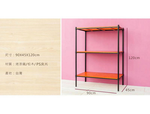 【Y HOUSE】90x45x120cm pine three-layer storage rack rack iron rack - black teak, , large
