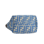 FENDI Roll FF Logo 緹花布迷你手提/斜背二用包/淺藍色, , large