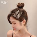 【Gulicc】古莉可 髮夾 美拉德千鳥 氣質復古側邊夾, , large