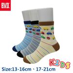 【BVD】汽車條紋1/2童襪<淺藍,17-21cm>B326 短襪 襪子, , large