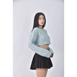 (XL) button 12質感花紋綠色長袖上衣二手衣, , large