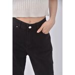 (M) net高腰丹寧牛仔抽鬚黑色長褲二手衣, , large