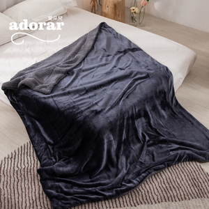 Adorar "Lake Blue Gray" Antistatic Thickened Double Layer Flannel x Lamb Velvet Blanket Quilt (150x200cm)