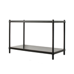 【Y HOUSE】90x45x60 cm two-layer hole-free iron plate storage rack rack iron rack - black paint, , large