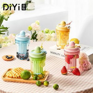Pink 450ml Tritan Tea Separation Travel Bottle