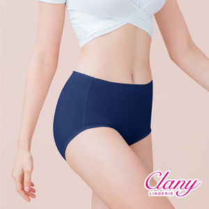 【Clany可蘭霓】美膚保養絲蛋白高腰L-Q(2XL)內褲 海軍藍 2189-57