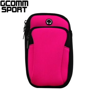 COMM SPORT 萊卡音樂防汗水運動收納臂包 玫紅