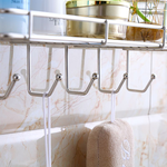 304 stainless steel rectangular silver six hook rack, , large