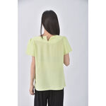 (S) 【金莎私服】simplicite質感格紋綠色短袖上衣二手衣, , large