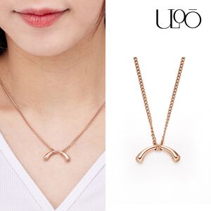 ULOO Glimmer 流光弧形吊墜項鍊-玫瑰金 UN4002730