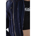 (XS（含）以下) 棉質純棉連帽可拆式藍色外套二手衣, , large