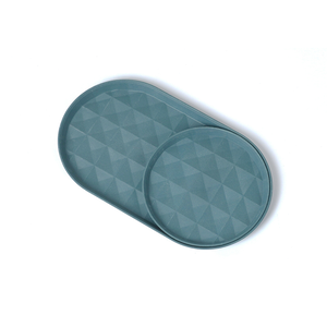 re-ing Bamboo Fiber Plates-Long plate&Round plate-Teal
