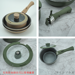 仙德曼露營鍋具組-24cm不沾鍋系列-黑色-1入, , large