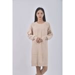 (XL) mobo毛衣螺紋杏色洋裝二手衣, , large