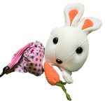 【可愛造型 可機洗 透氣抗菌】小白兔 零錢包 吊飾 鑰匙圈吊飾 禮物 交換禮物 包包吊飾【加贈購物袋顏色隨機】, , large