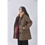(S) ob style質感棉質連帽綠色外套二手衣, , large