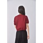 (S) gill質感花邊紅色短袖上衣二手衣, , large