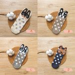 [Kaimei Cotton] Six pairs of random pairs of excellent pure cotton straight girls' socks, cute dog style, , large