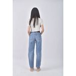 (L) back number丹寧牛仔質感棉質藍色長褲二手衣, , large