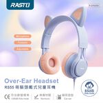 RASTO RS55 Cute Cat Kids Headphones - 85 dB Volume Limit, Non-Toxic Material, Eco-Friendly Design Purple/Blue, , large