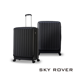 【PANTHEON PLAZA】展示品限量出清 SKY ROVER CRYSTAL 19吋 璀璨晶鑽 前開式可擴充拉鍊硬殼行李箱 SRI-1808SF-19 黑曜石