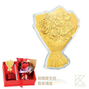 【TLH】黃金玫瑰花束 金箔香氛禮盒 (母親節 情人節 生日 送禮 )