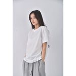 (S) lativ質感白色短袖上衣二手衣, , large